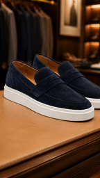 Taormina blu navy esposto in boutique