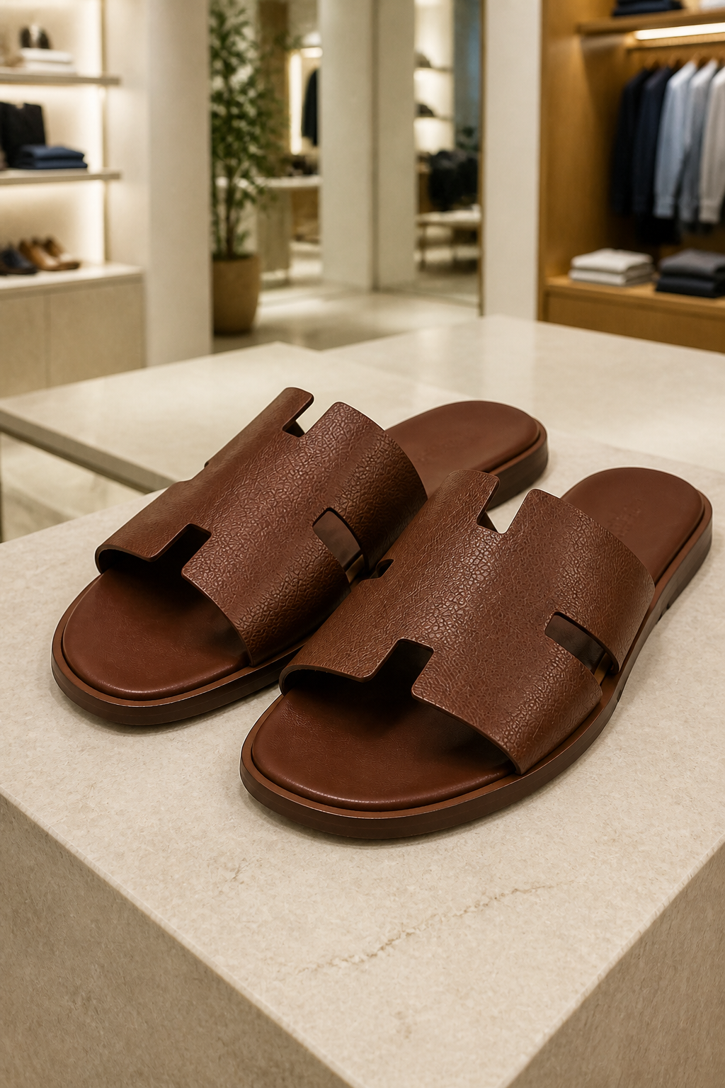 Portofino marrone esposto in boutique