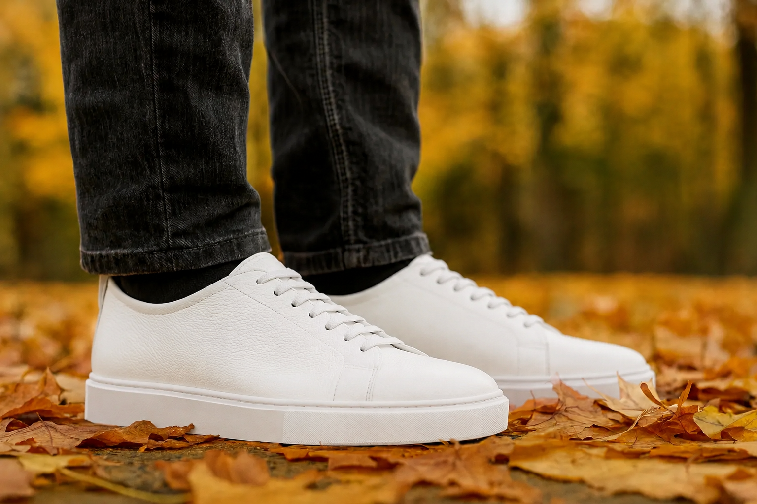 Ostuni — Sneakers Rialzate 6 Cm Bianche Da Uomo