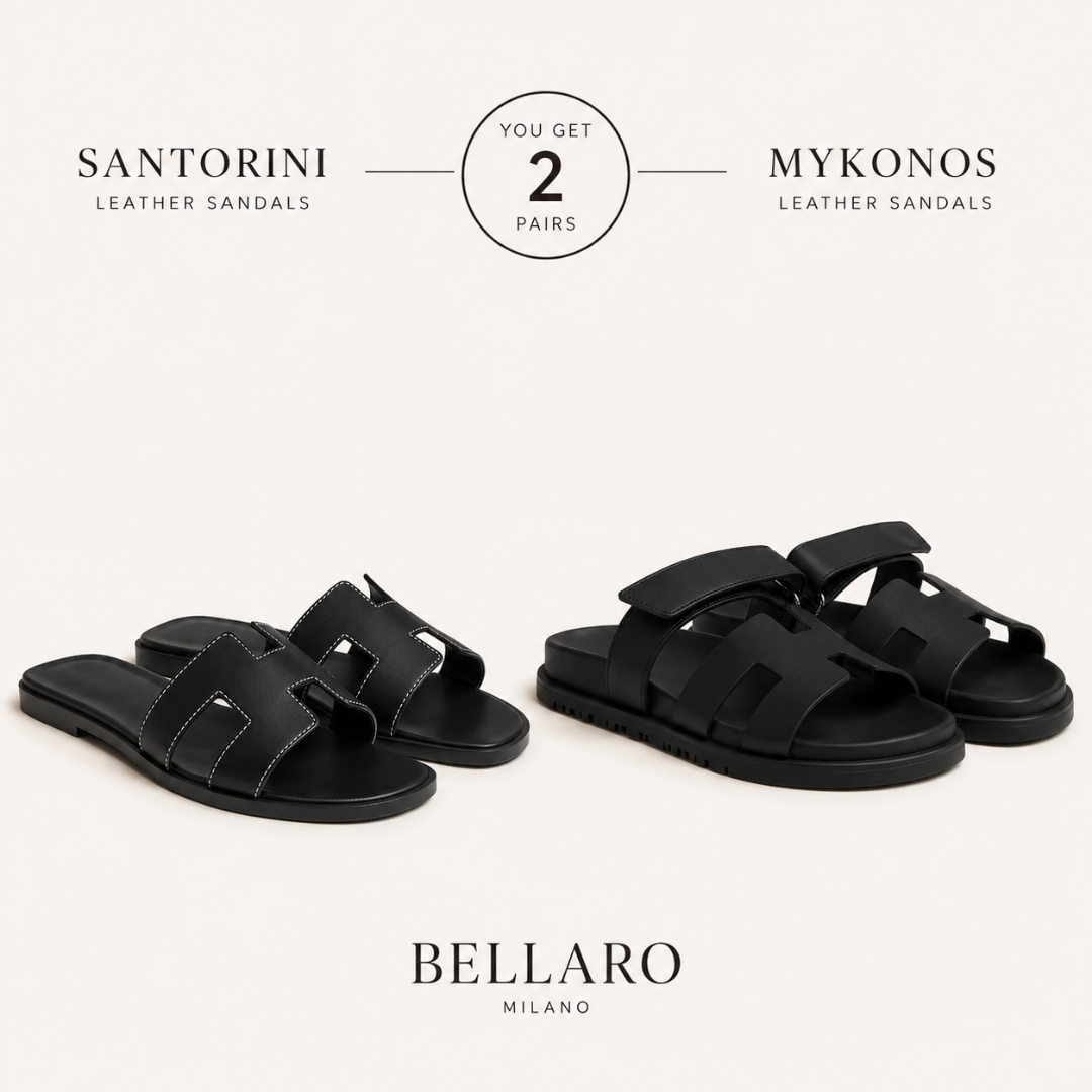 Black Santorini and Mykonos Bellaro Sandals