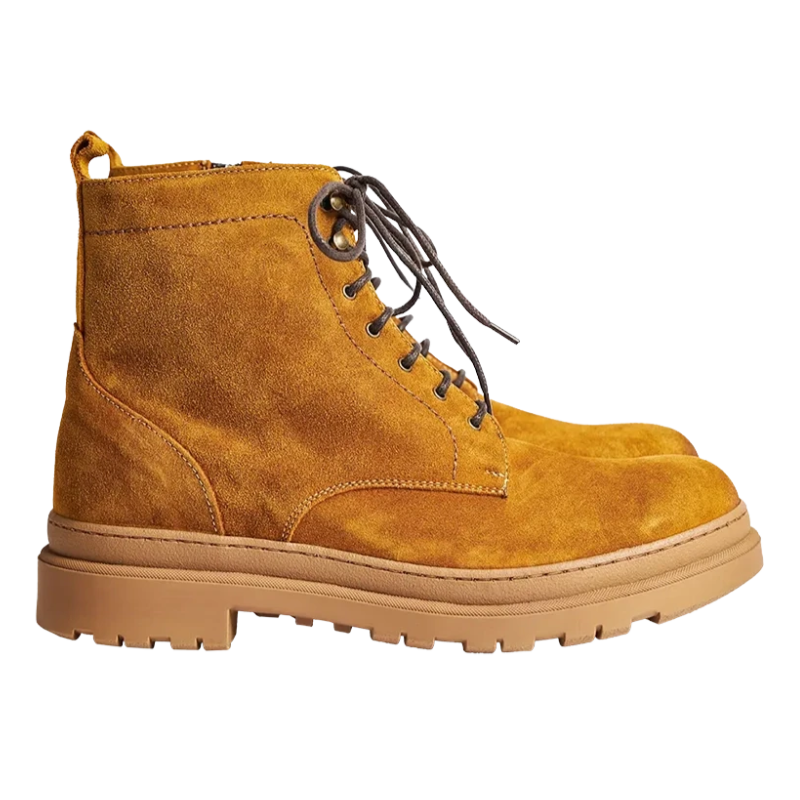 Campiglio — Stivaletti Stringati Rialzati 7 Cm Cammello Da Uomo