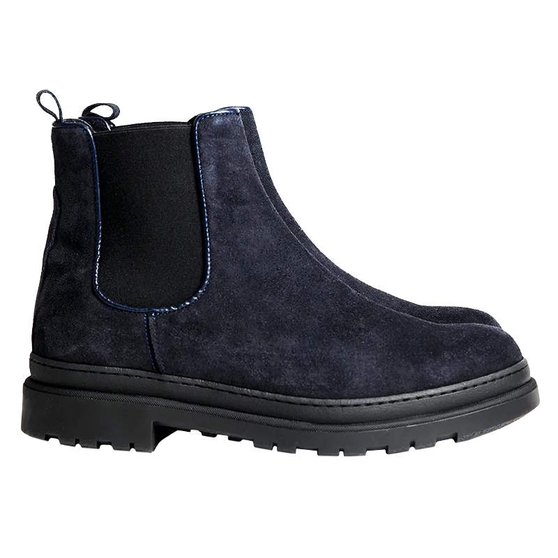 Portovenere — Stivaletti Chelsea Rialzati 7 Cm Blu Da Uomo