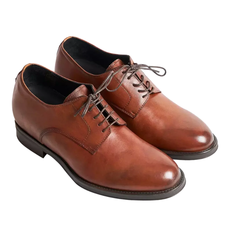 Maddalena — Scarpe Eleganti Rialzate 7 Cm Marroni Da Uomo
