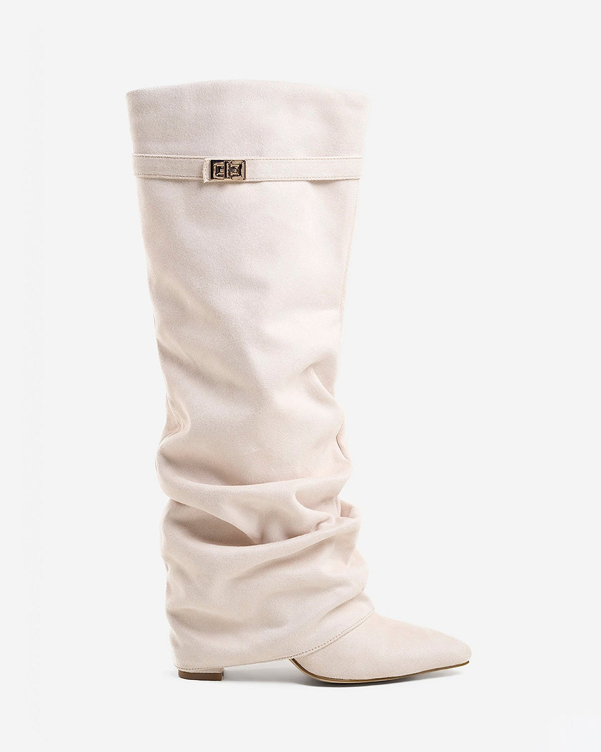 Lavista Slouchy Suede Knee-High Boots - Creamy