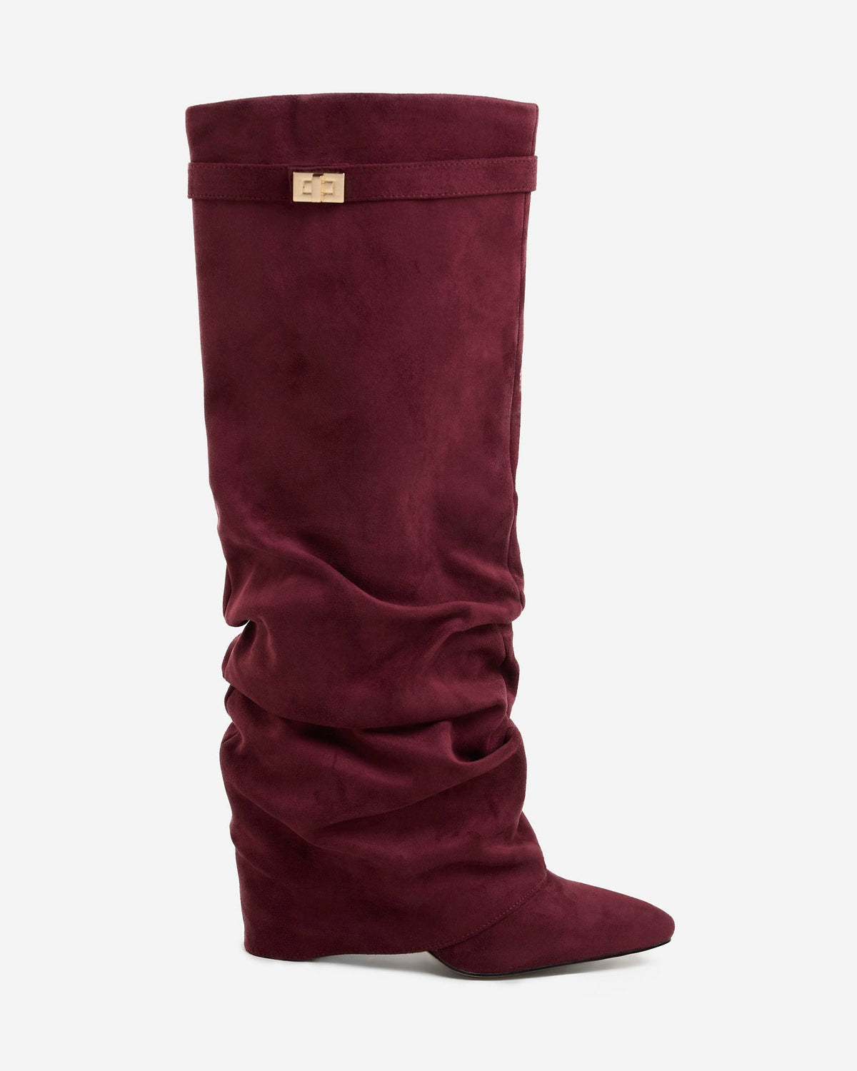 Bellaro Slouchy Suede Knee-High Boots – Burgundy