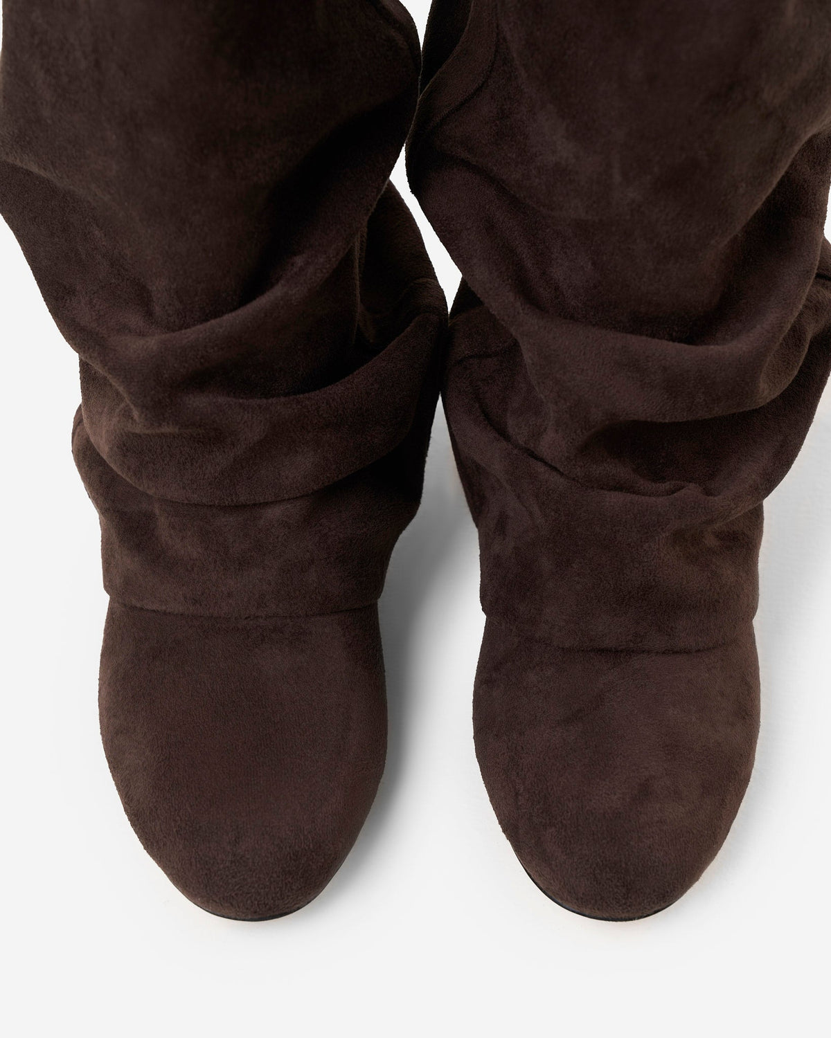 Emilia Slouchy Suede Boots - Dark Chocolate
