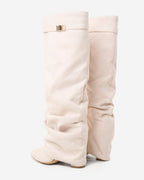 Lavista Slouchy Suede Knee-High Boots - Creamy