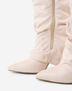 Lavista Slouchy Suede Knee-High Boots - Creamy