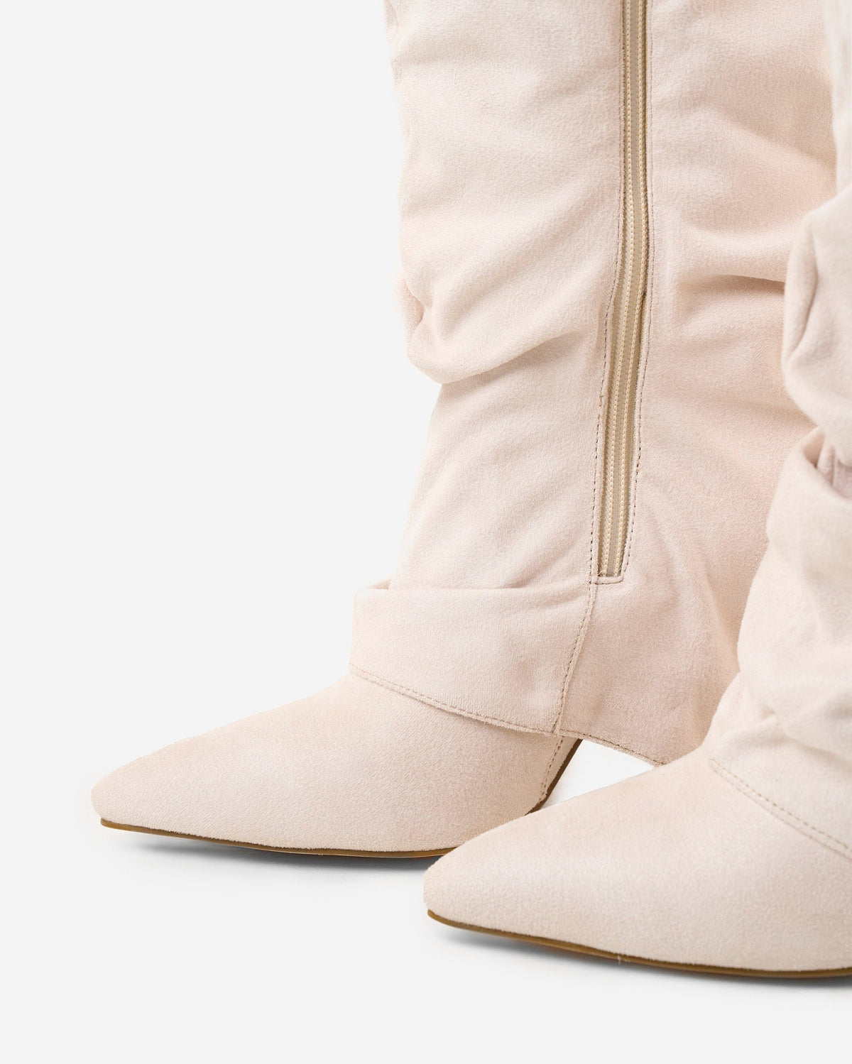 Lavista Slouchy Suede Knee-High Boots - Creamy