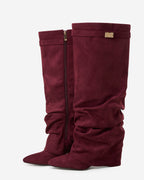 Bellaro Slouchy Suede Knee-High Boots – Burgundy