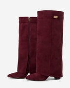 Bellaro Suede Knee-High Boots – Burgundy