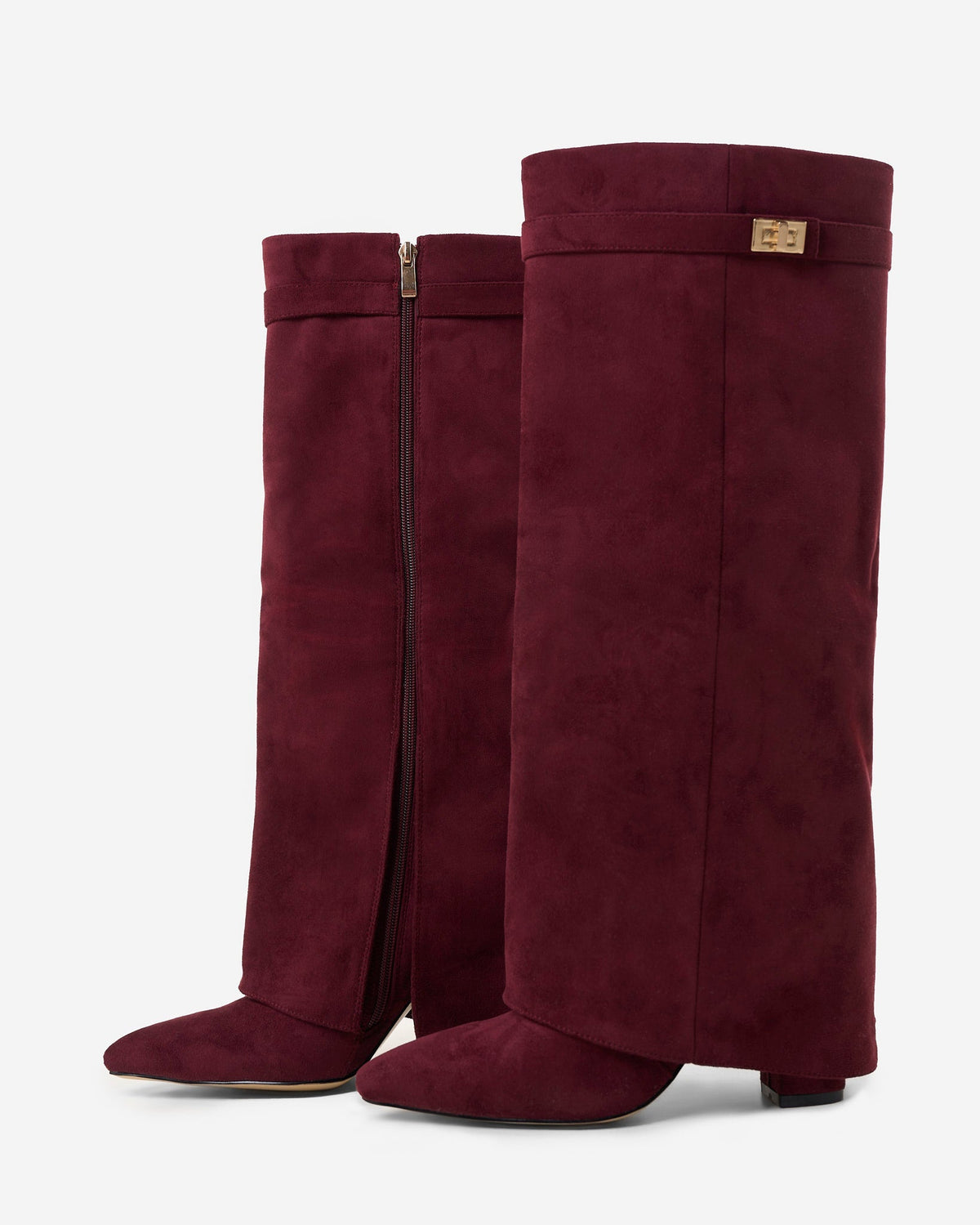 Bellaro Suede Knee-High Boots – Burgundy