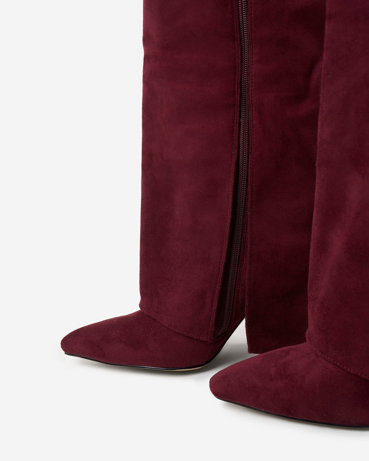 Bellaro Suede Knee-High Boots – Burgundy