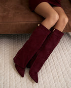 Bellaro Suede Knee-High Boots – Burgundy