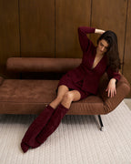 Bellaro Suede Knee-High Boots – Burgundy