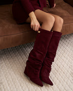 Bellaro Slouchy Suede Knee-High Boots – Burgundy