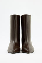 Aria Leather Ankle Boots - Dark Brown