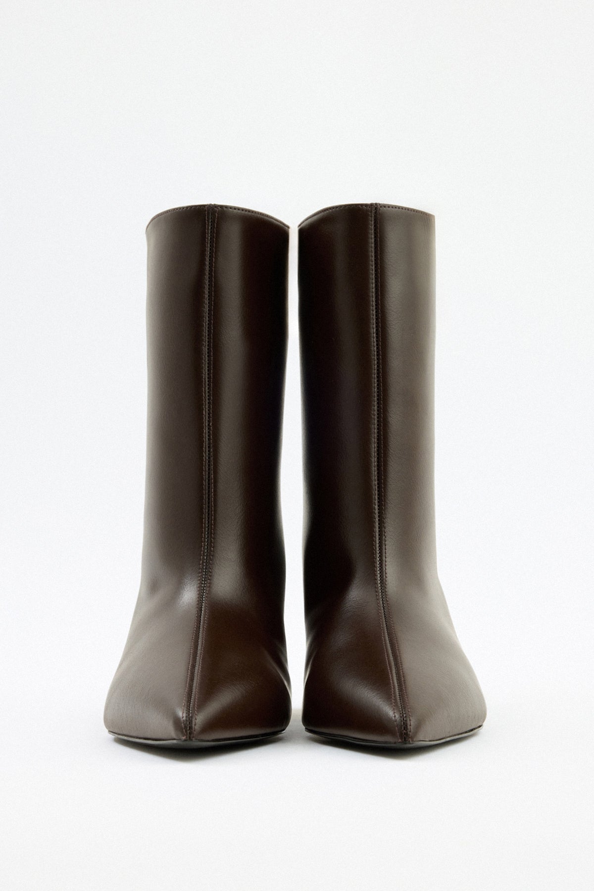 Aria Leather Ankle Boots - Dark Brown