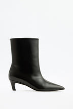 Aria Leather Ankle Boots - Black