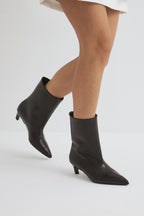 Aria Leather Ankle Boots - Dark Brown