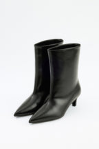 Aria Leather Ankle Boots - Black