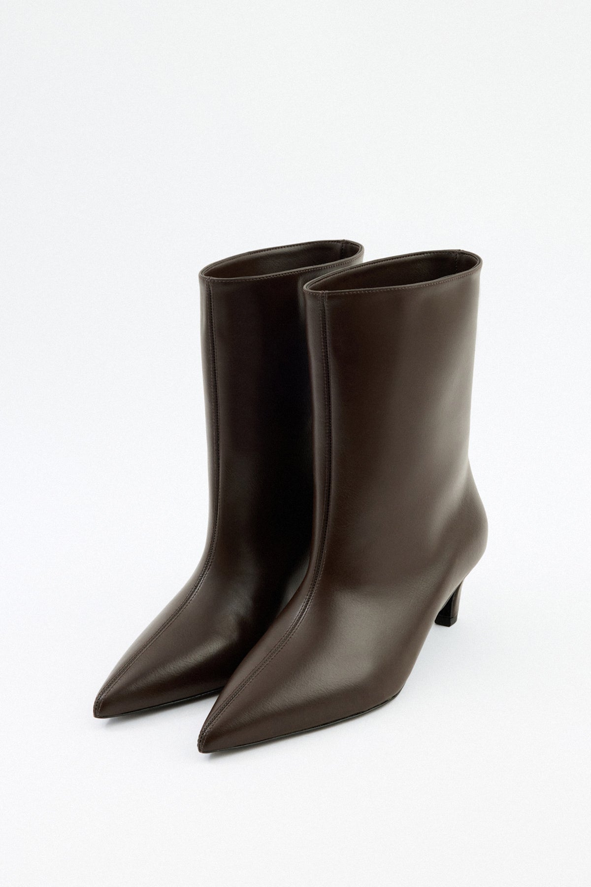 Aria Leather Ankle Boots - Dark Brown