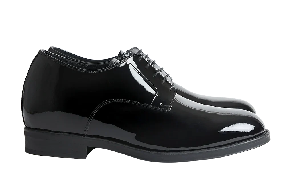 Bagnoregio — Scarpe Eleganti Rialzate 7 Cm Nere Da Uomo