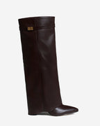 BellaroLeather Knee-High Boots - Dark Brown