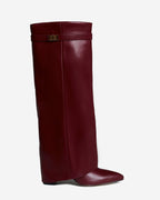 Bellaro Leather Knee-High Boots - Burgundy
