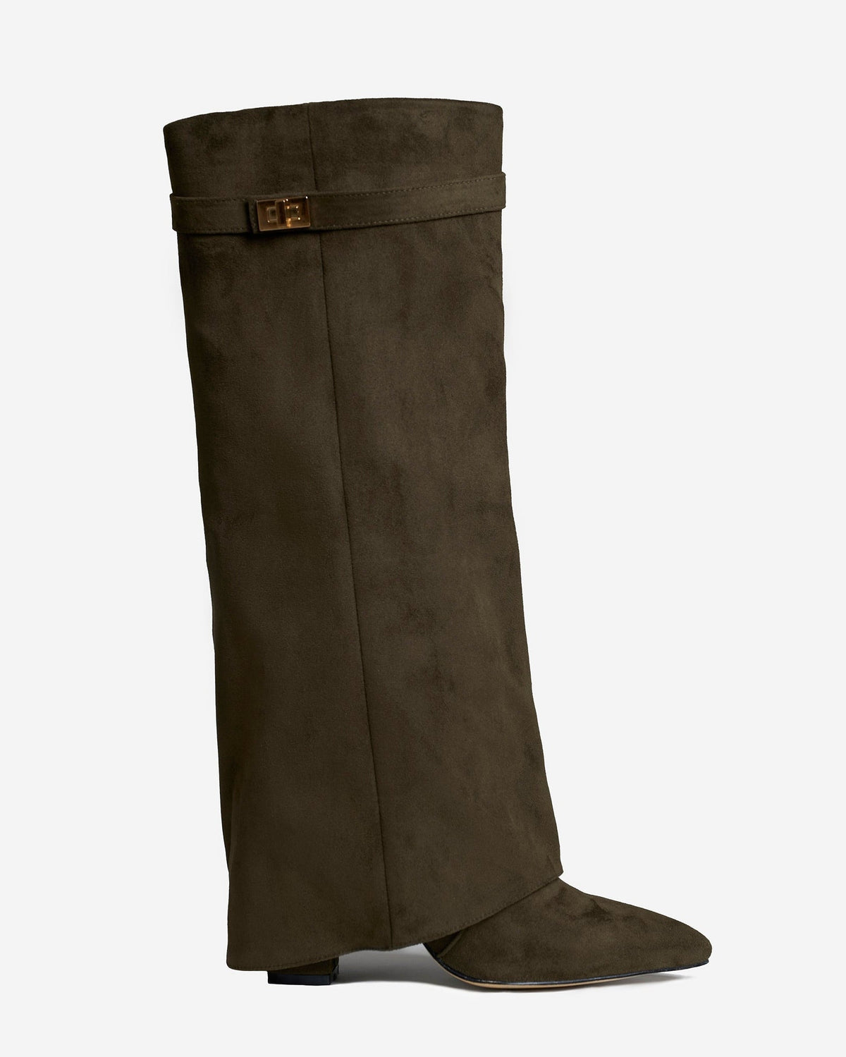 Bellaro Suede Knee-High Boots - Olive Green