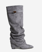 Bellaro Slouchy Suede Knee-High Boots – Grey