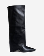 2-in-1 Knee-High & Ankle Boots - Black