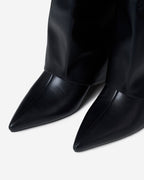 2-in-1 Knee-High & Ankle Boots - Black