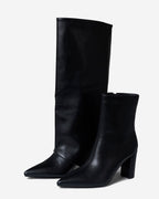 2-in-1 Knee-High & Ankle Boots - Black
