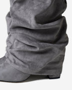Bellaro Slouchy Suede Knee-High Boots – Grey
