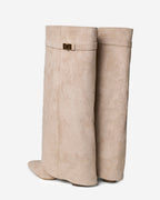 Lavista Suede Knee-High Boots - Beige