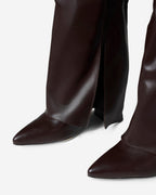 BellaroLeather Knee-High Boots - Dark Brown