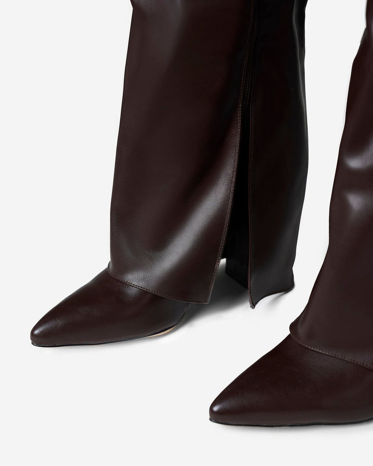 BellaroLeather Knee-High Boots - Dark Brown
