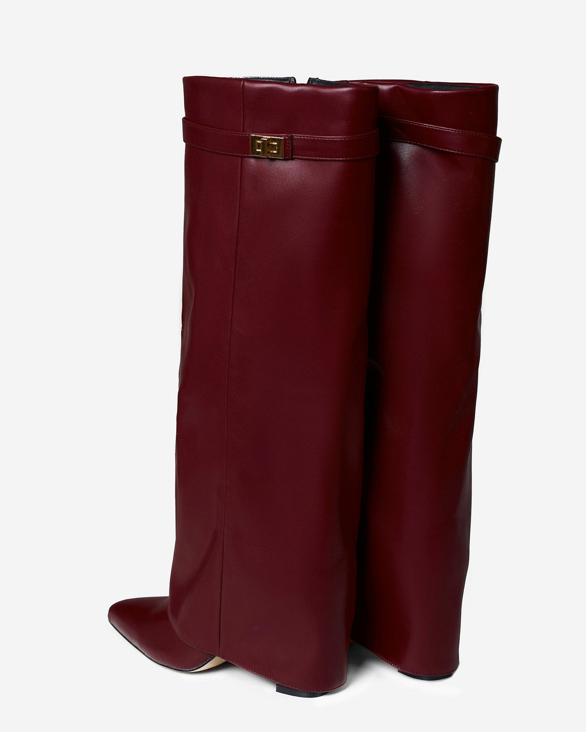 Bellaro Leather Knee-High Boots - Burgundy