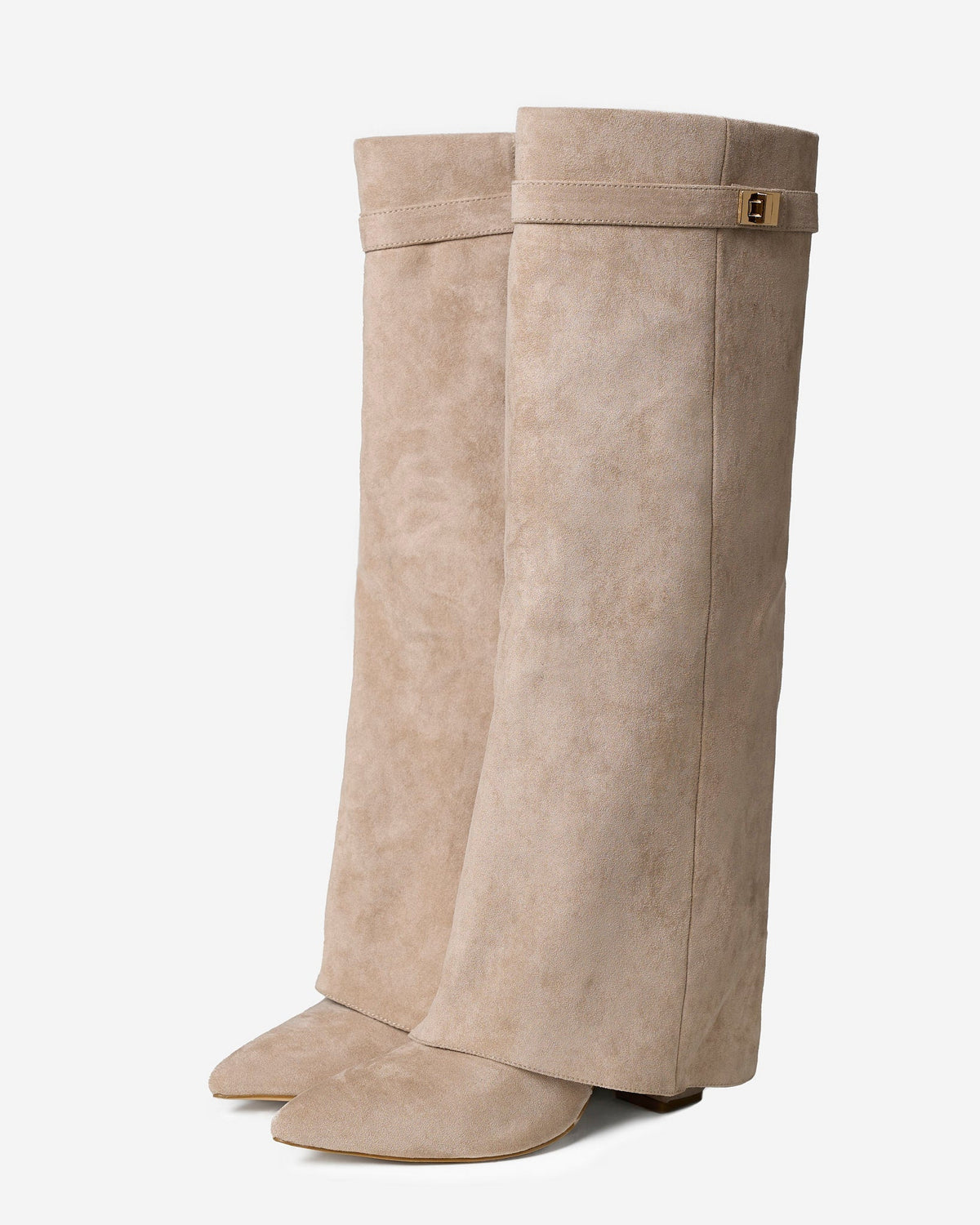 Lavista Suede Knee-High Boots - Beige