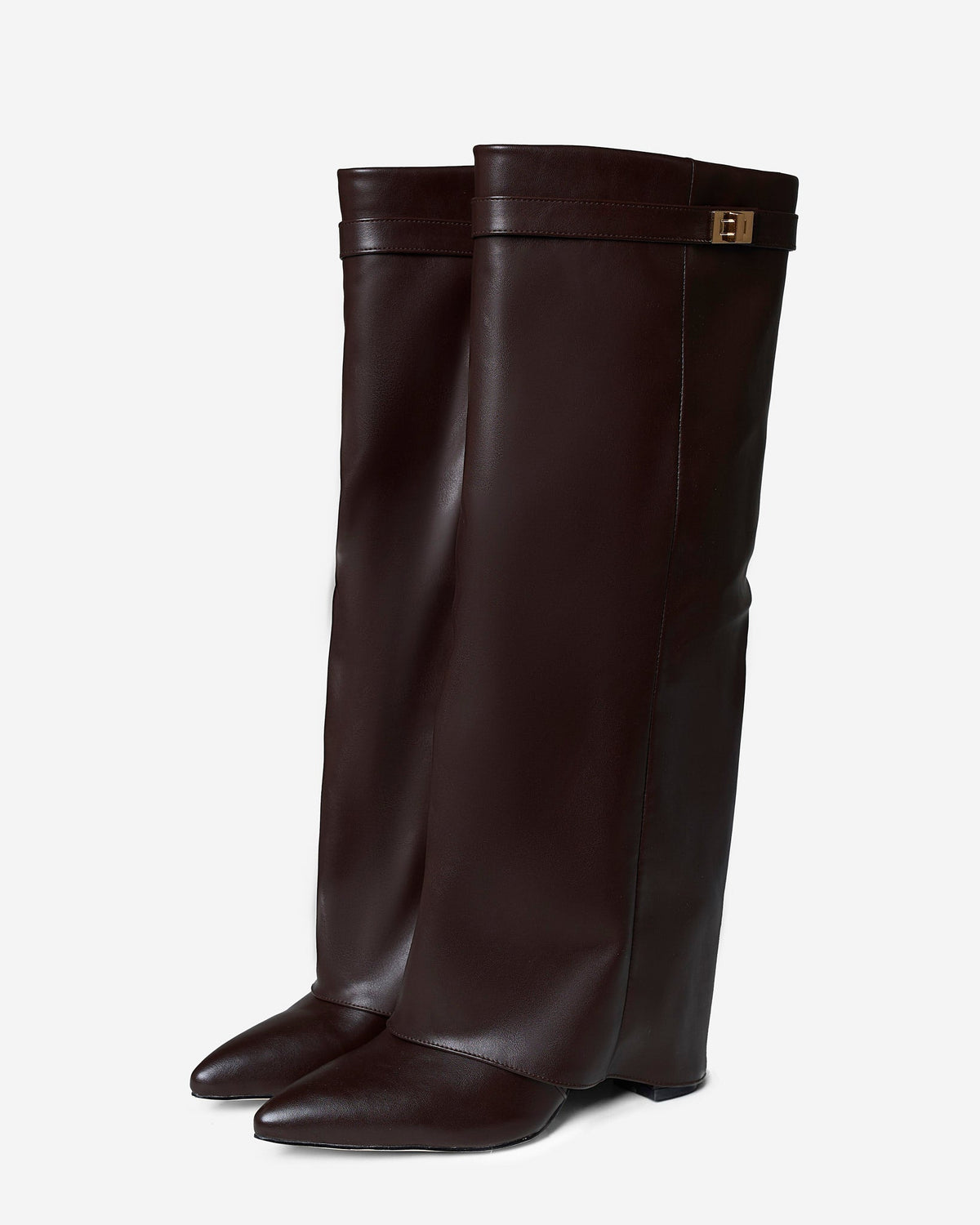BellaroLeather Knee-High Boots - Dark Brown
