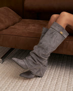 Bellaro Slouchy Suede Knee-High Boots – Grey