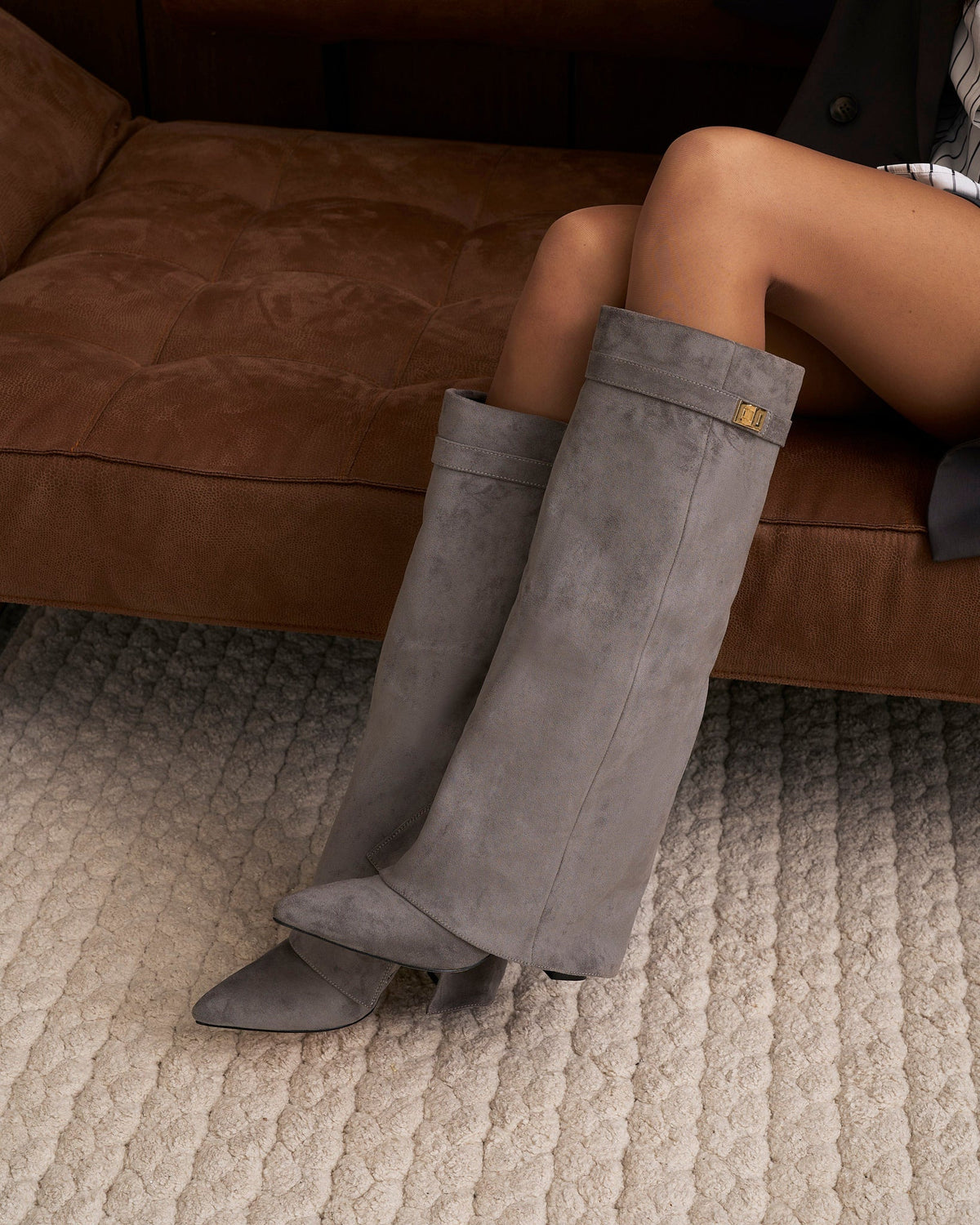 Bellaro Suede knee high boots - Grey