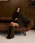 Bellaro Suede Knee-High Boots - Olive Green