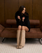 Lavista Suede Knee-High Boots - Beige