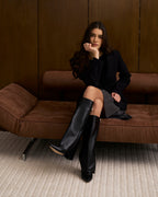 Lavista Leather Knee-High Boots - Black