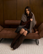 BellaroLeather Knee-High Boots - Dark Brown