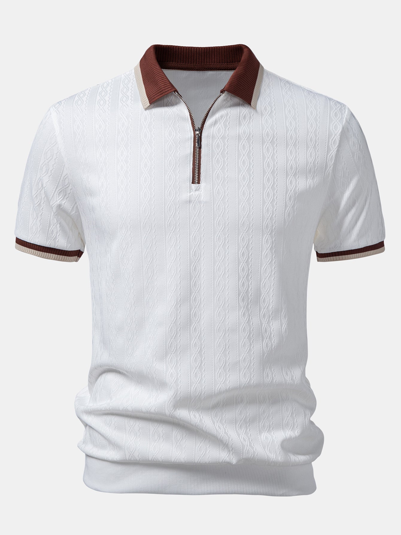 TAORMINA Knitted Zip Polo Shirt