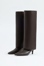 Barfin Leather Knee-High Boots - Dark Brown