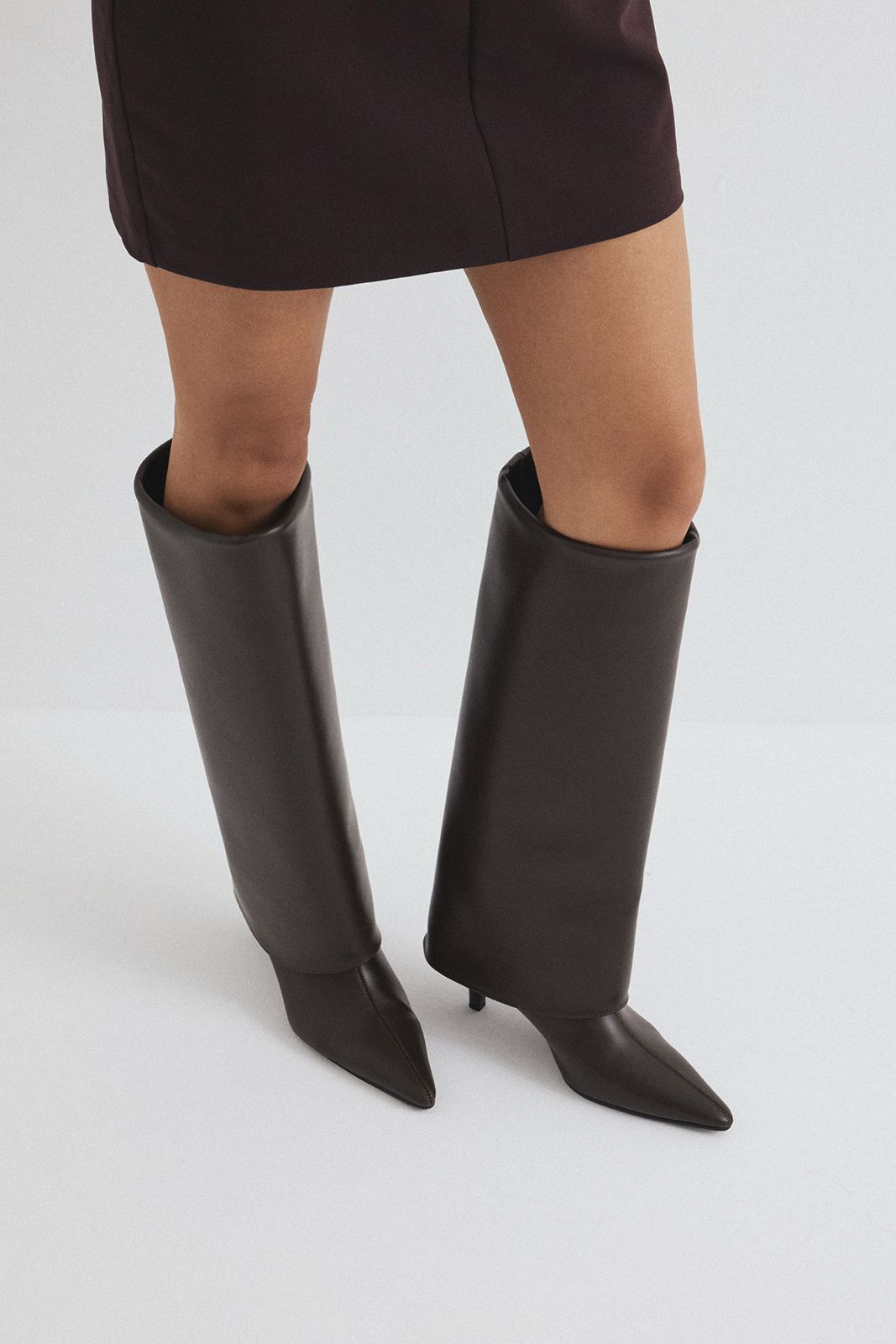 Barfin Leather Knee-High Boots - Dark Brown